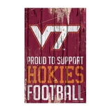 Virginia Tech Hokies Sign 11x17 Wood Proud to Support Design-0