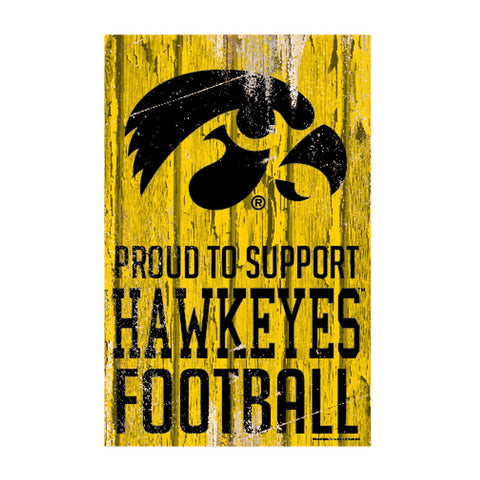 Iowa Hawkeyes Sign 11x17 Wood Proud to Support Design-0