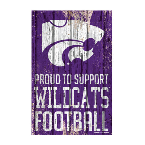 Kansas State Wildcats Sign 11x17 Wood Proud to Support Design-0