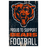 Chicago Bears Sign 11x17 Wood Proud to Support Design-0