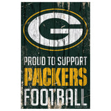 Green Bay Packers Sign 11x17 Wood Proud to Support Design-0