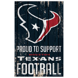 Houston Texans Sign 11x17 Wood Proud to Support Design-0