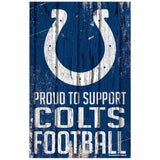 Indianapolis Colts Sign 11x17 Wood Proud to Support Design-0