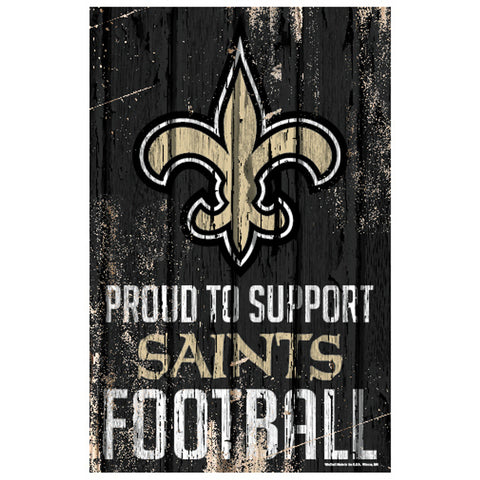 New Orleans Saints Sign 11x17 Wood Proud to Support Design-0