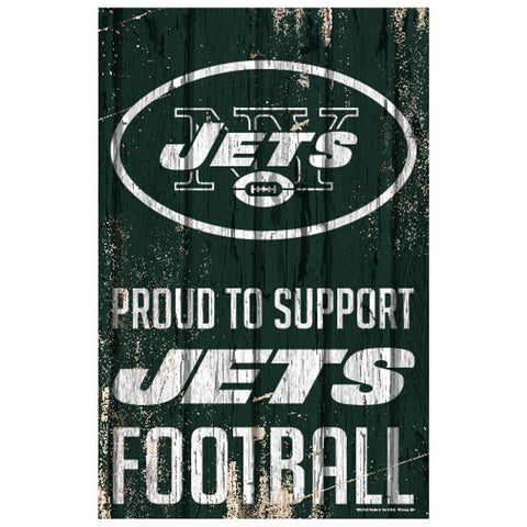 New York Jets Sign 11x17 Wood Proud to Support Design - Special Order-0