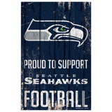 Seattle Seahawks Sign 11x17 Wood Proud to Support Design-0