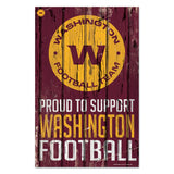 Washington Football Team Sign 11x17 Wood Proud to Support Design-0