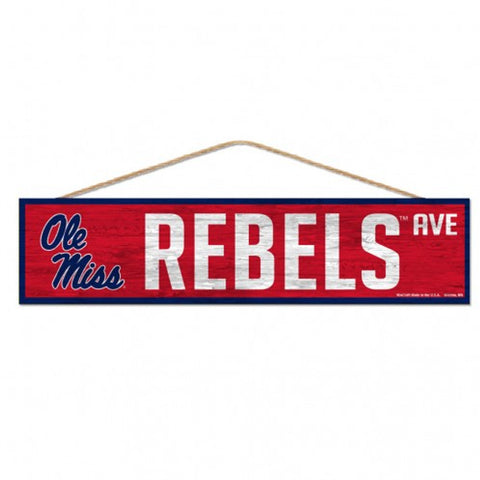 Mississippi Rebels Sign 4x17 Wood Avenue Design - Special Order-0