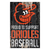 Baltimore Orioles Sign 11x17 Wood Proud to Support Design-0