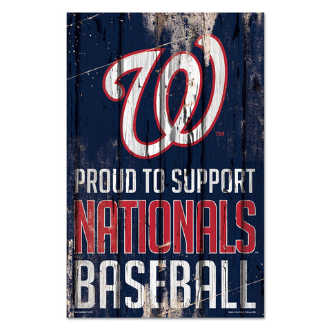 Washington Nationals Sign 11x17 Wood Proud to Support Design-0