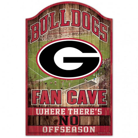 Georgia Bulldogs Sign 11x17 Wood Fan Cave Design-0