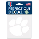 Clemson Tigers Decal 4x4 Perfect Cut White-0