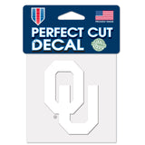 Oklahoma Sooners Decal 4x4 Perfect Cut White-0