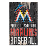 Miami Marlins Sign 11x17 Wood Proud to Support Design-0