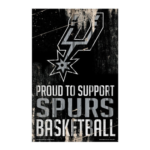 San Antonio Spurs Sign 11x17 Wood Proud to Support Design - Special Order-0