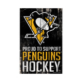 Pittsburgh Penguins Sign 11x17 Wood Proud to Support Design-0