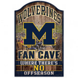 Michigan Wolverines Sign 11x17 Wood Fan Cave Design-0