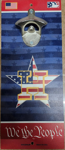 Houston Astros Sign Wood 5x11 Bottle Opener Patriotic-0