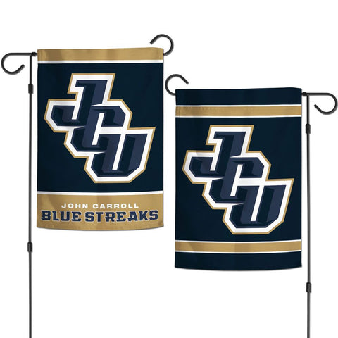 John Carroll Blue Streaks Flag 12X18 Garden Style Special Order-0