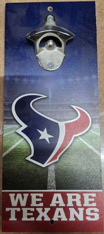 Houston Texans Sign Wood 5x11 Bottle Opener Slogan-0