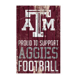 Texas A&M Aggies Sign 11x17 Wood Proud to Support Design-0