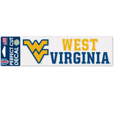 West Virginia Mountaineers Decal 3x10 Perfect Cut Wordmark Color-0