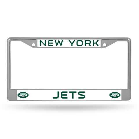 New York Jets License Plate Frame Chrome-0