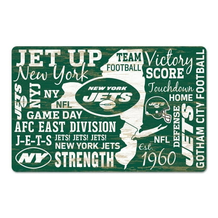 New York Jets Sign 11x17 Wood Wordage-0