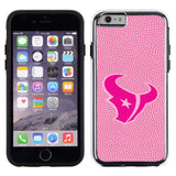 Houston Texans Phone Case Pink Football Pebble Grain Feel iPhone 6 CO-0