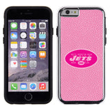 New York Jets Phone Case Pink Football Pebble Grain Feel iPhone 6 CO-0