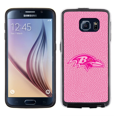 Baltimore Ravens Phone Case Pink Football Pebble Grain Feel Samsung Galaxy S6 CO-0