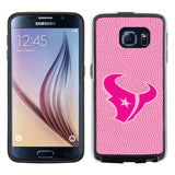 Houston Texans Phone Case Pink Football Pebble Grain Feel Samsung Galaxy S6 CO-0