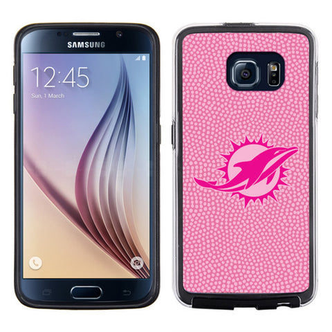 Miami Dolphins Pink NFL Football Pebble Grain Feel Samsung Galaxy S6 Case --0