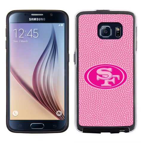 San Francisco 49ers Phone Case Pink Football Pebble Grain Feel Samsung Galaxy S6 CO-0