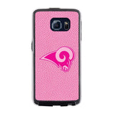 Los Angeles Rams Phone Case Pink Football Pebble Grain Feel Samsung Galaxy S6 CO-0