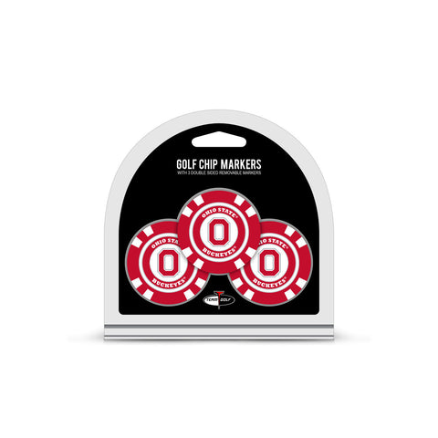Ohio State Buckeyes Golf Chip with Marker 3 Pack-0