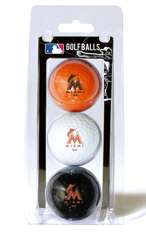 Miami Marlins 3 Pack of Golf Balls - Special Order-0