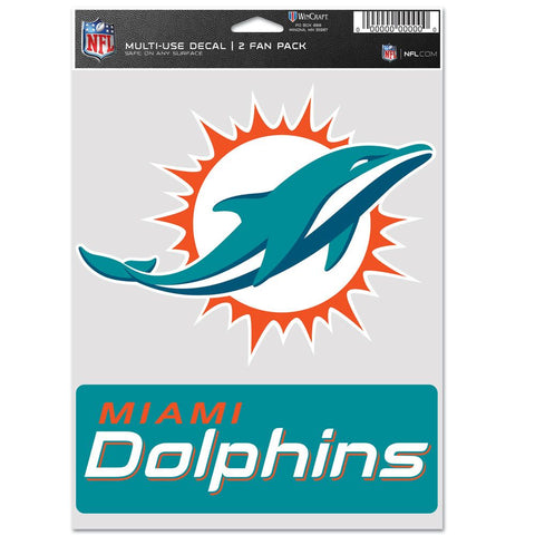 Miami Dolphins Decal Multi Use Fan 2 Pack-0