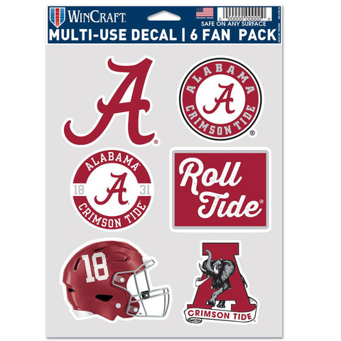 Alabama Crimson Tide Decal Multi Use Fan 6 Pack-0