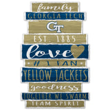 Georgia Tech Yellow Jackets Sign 11x17 Wood Family Word Design-0