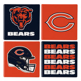 Chicago Bears Coaster Set 4 Piece with Wood Caddy-0