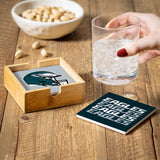 Philadelphia Eagles Coaster Set 4 Piece with Wood Caddy-3