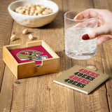 San Francisco 49ers Coaster Set 4 Piece with Wood Caddy-3