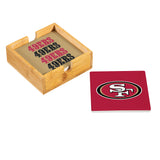 San Francisco 49ers Coaster Set 4 Piece with Wood Caddy-1
