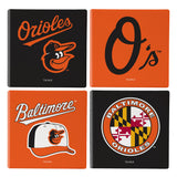 Baltimore Orioles Coaster Set 4 Piece with Wood Caddy-1