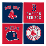 Boston Red Sox Coaster Set 4 Piece with Wood Caddy-1