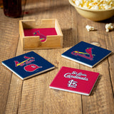 St. Louis Cardinals Giants Coaster Set 4 Piece with Wood Caddy-0