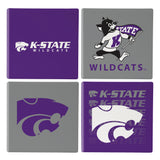 Kansas State Wildcats Coaster Set 4 Piece with Wood Caddy-1