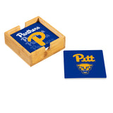 Pittsburgh Panthers Coaster Set 4 Piece with Wood Caddy-2