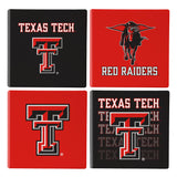 Texas Tech Red Raiders Coaster Set 4 Piece with Wood Caddy-0